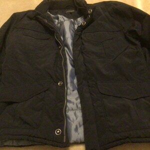 Men's Winter Jacket Hidden Hood Nylon Black 2 XL